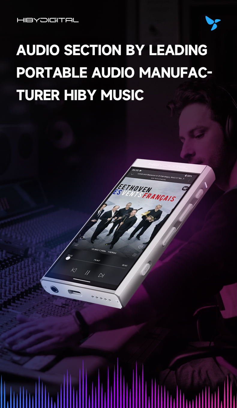 AUDIO SECTION BY LEADING PORTABLE AUDIO MANUFAC- TURER HIBY MUSIC