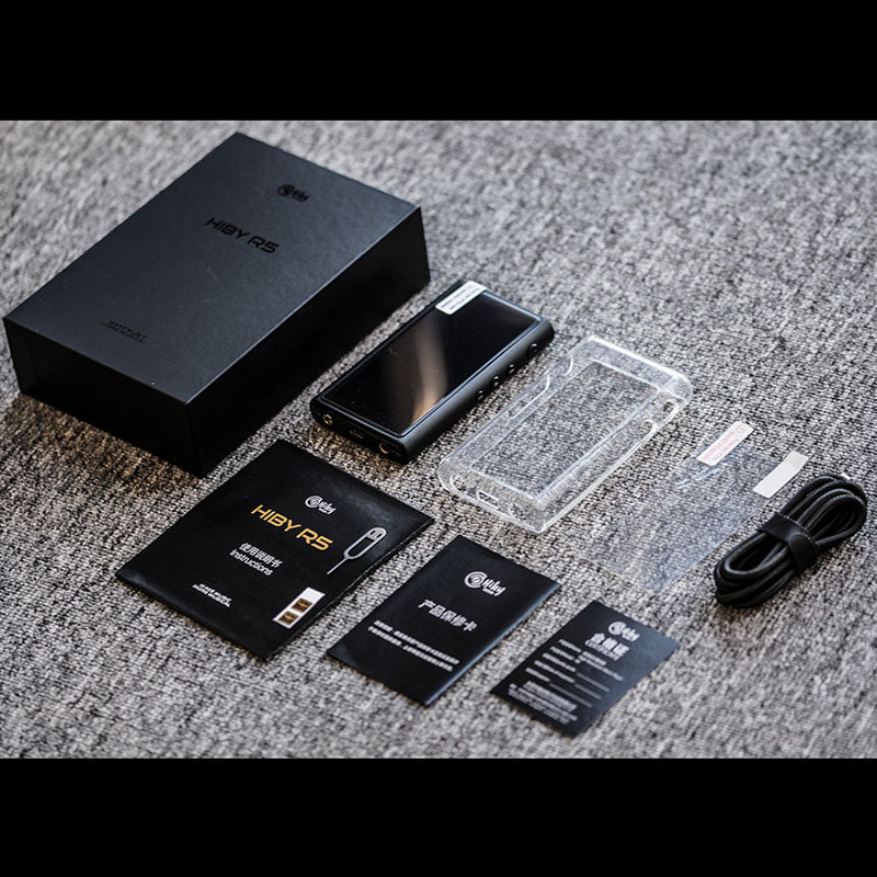 Hiby R5 ブラック 純正レザーケース&Microsd 128GB付き