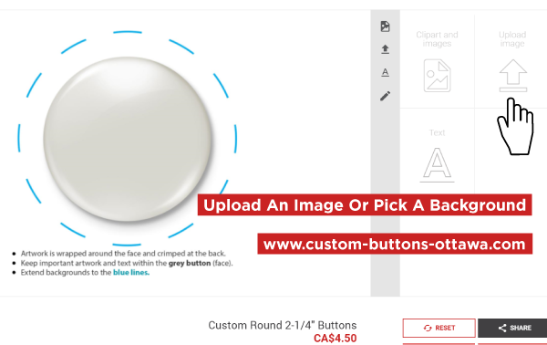 Upload A File Or Choose A Background Online For Custom Buttons