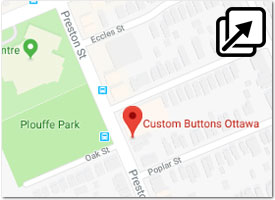 Custom Buttons Ottawa location on Google Maps