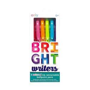 Bright Writers Colored Ballpoint Pens - Set of 6 - Green Hippo Gifts