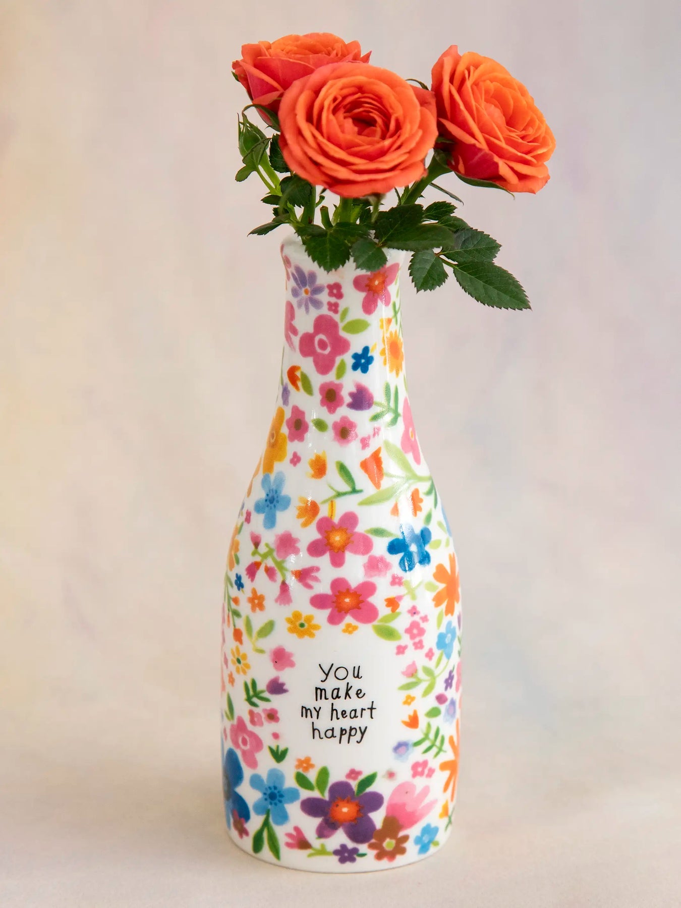 Natural Life You Make My Heart Happy Bud Vase
