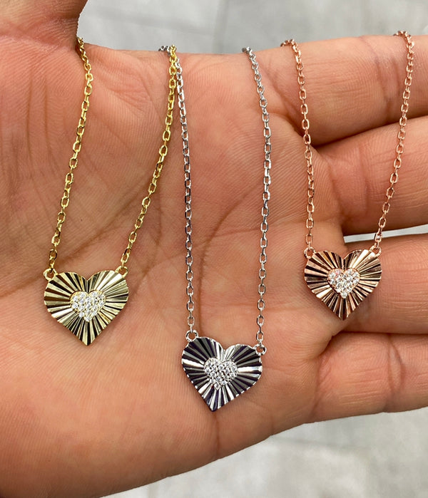 Sunburst Heart Necklace