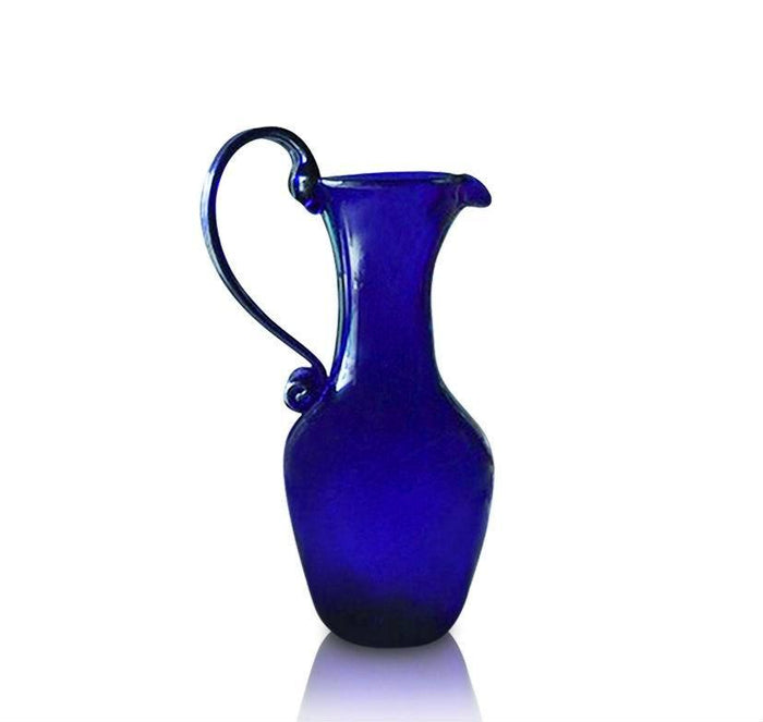 Large Tall Blue Glass Jug | Handmade by Original Bristol Blue Glass
