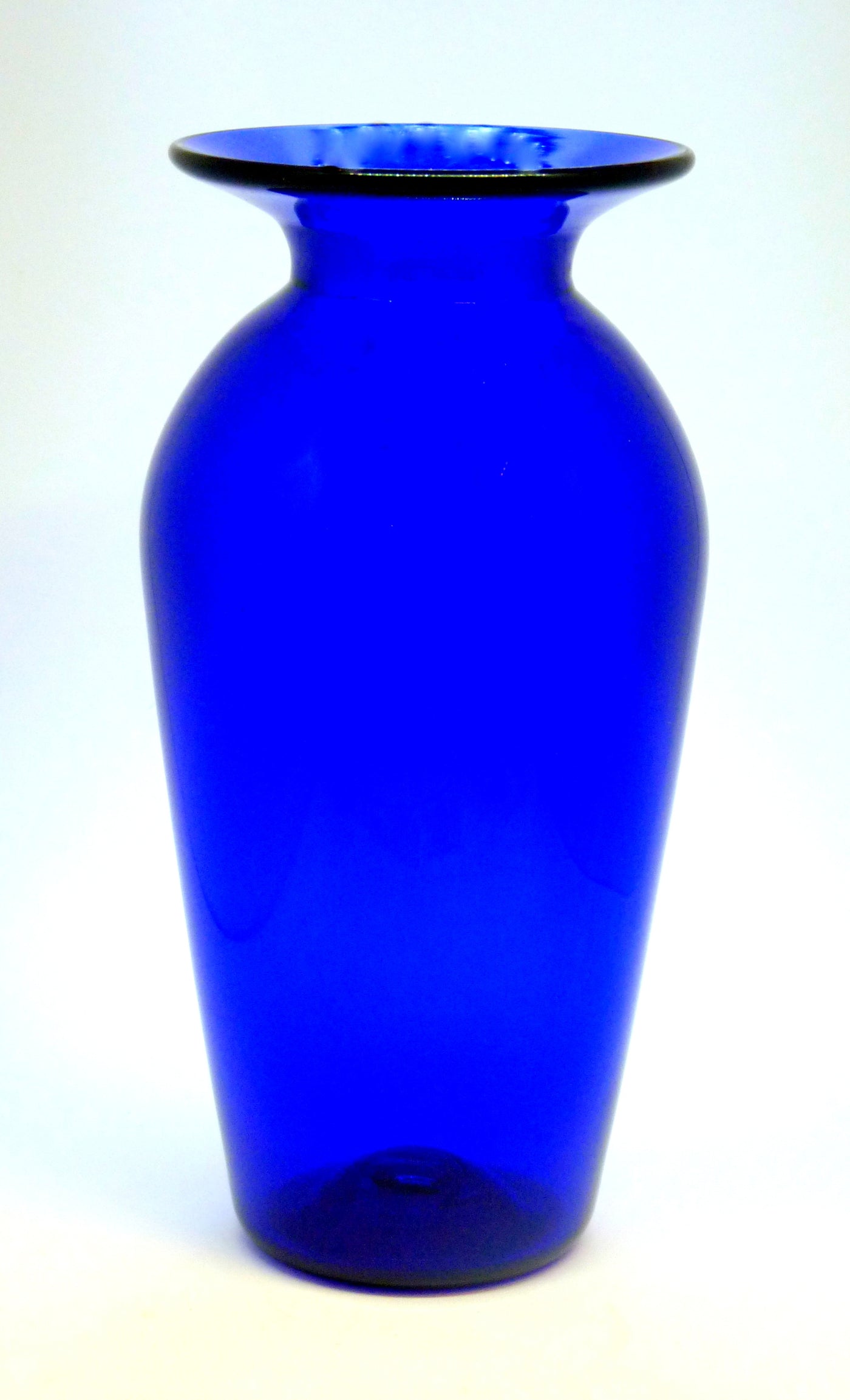 Large Tall Blue Glass Vase Handmade by Original Bristol Blue Glass