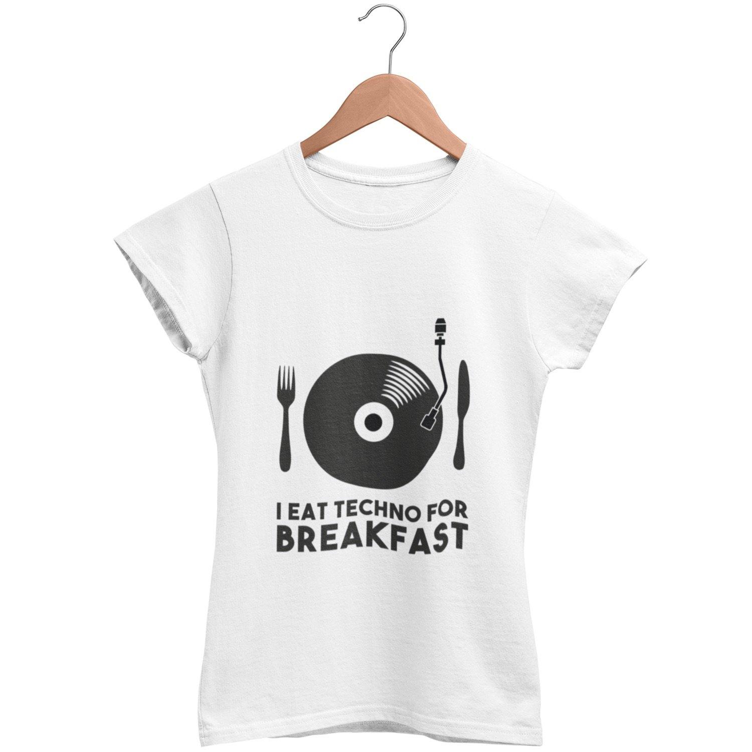 Camiseta entallada de mujer Yo como Techno para el desayuno | Atuendo tecno  - Techno Outfit