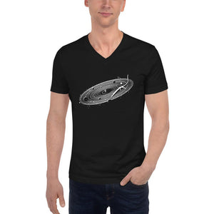 Vinyl Space V-Neck T-Shirt | Techno Outfit