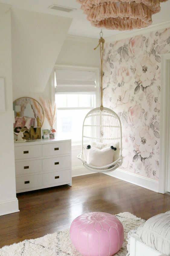 Pink Moroccan Pouf Nursery