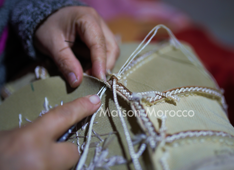 Stitching Moroccan Pouf