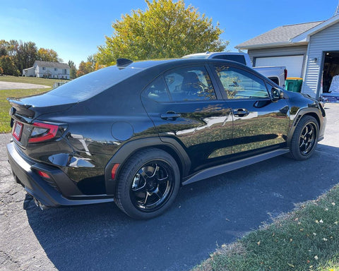 2022 Subaru WRX with Cosmis XT-006R Black with Milled Spokes 18x9 +30mm Aftermarket Wheels