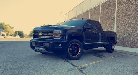 Chevy Silverado with Cosmis Wheels XT-006R Black + Bronze Lip 20x9.5 +10mm 6x139.7