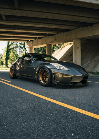 Nissan 350z with Cosmis Racing XT-206R Hyper Bronze Wheels 18x9.5 +10 and 18x11 +8 5x114.3