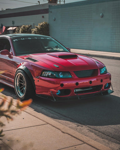 Widebody 2000 Mustang GT with XT-206R Gunmetal w/ Machined Lip 18x11 +8mm 5x114.3 (Squared)