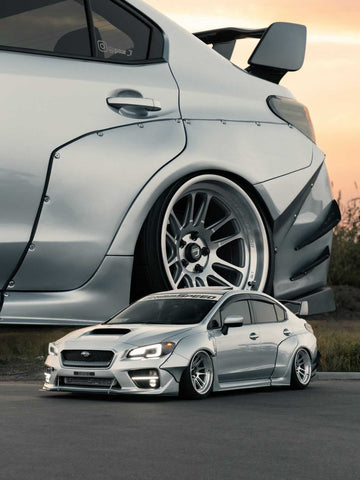 2017 Subaru WRX with XT-206R Silver 18x11 +8 Wheels