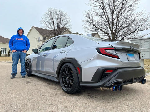 2022 Subaru WRX with Cosmis R1 Black 18x8.5 +35mm Aftermarket Wheels