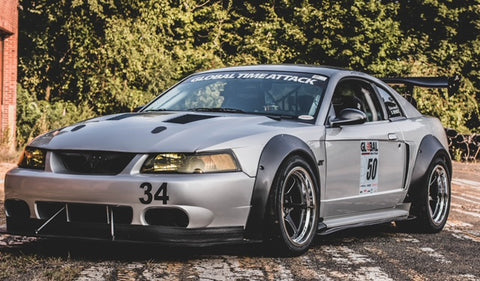 Widebody 2003 Ford Mustang GT with Cosmis Wheels XT-006R Black Machined Lip 18x11 +8mm 5x114.3