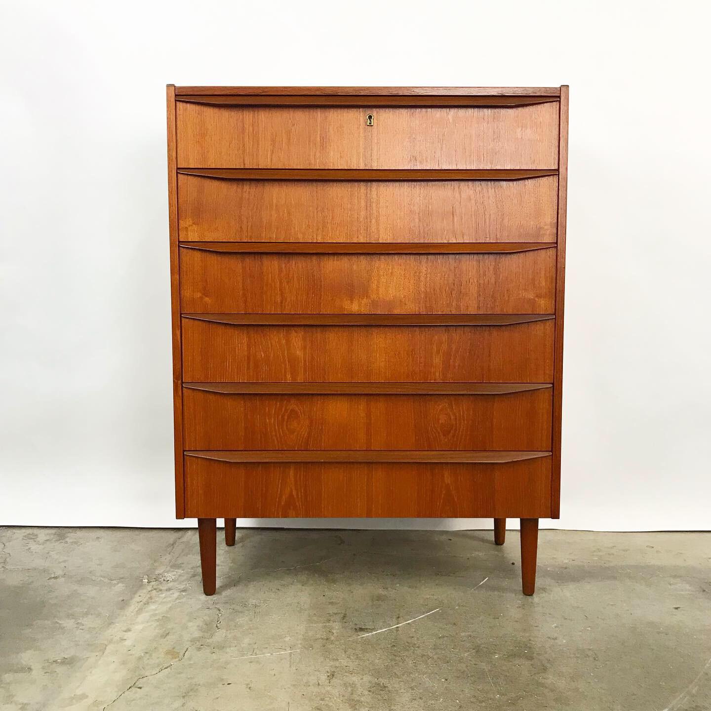 Newly Refinished Danish Tall Boy Dresser Free Shipping