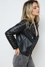 Load image into Gallery viewer, Demi Star Studded Moto Jacket