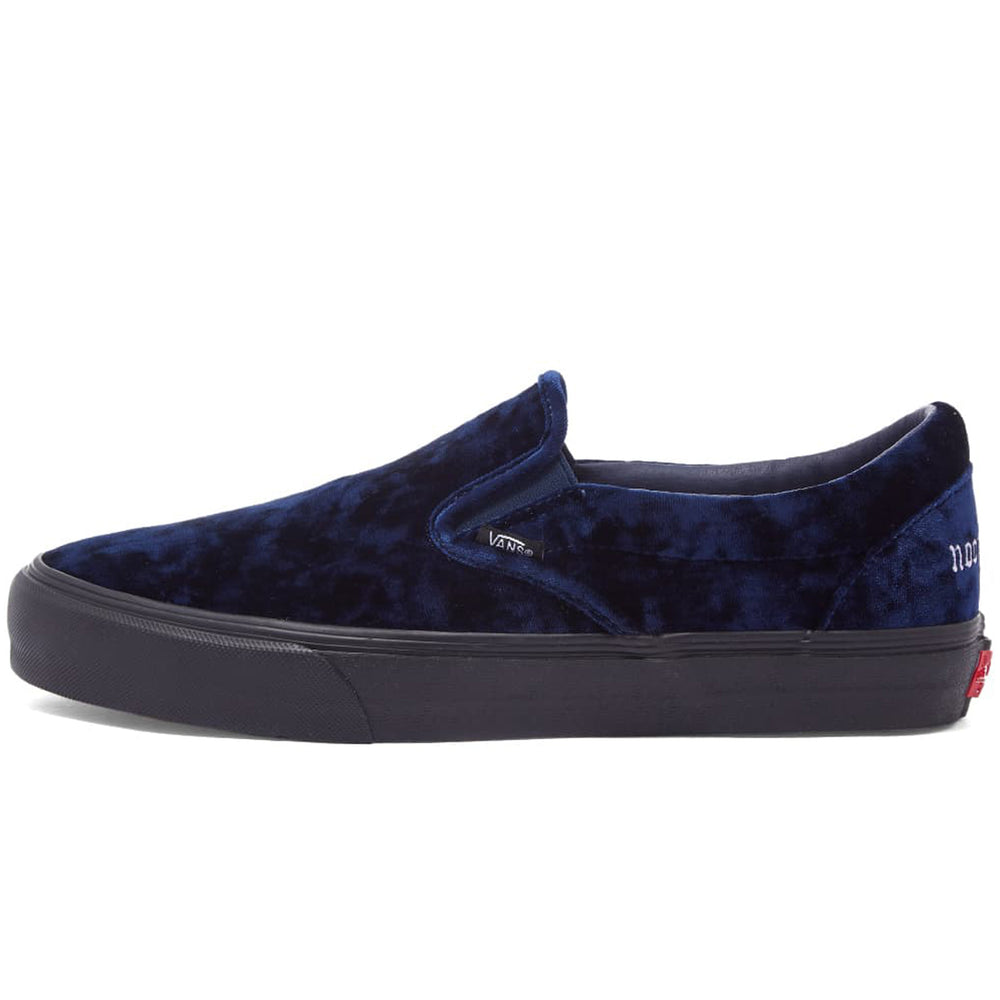 blue velvet slip on vans