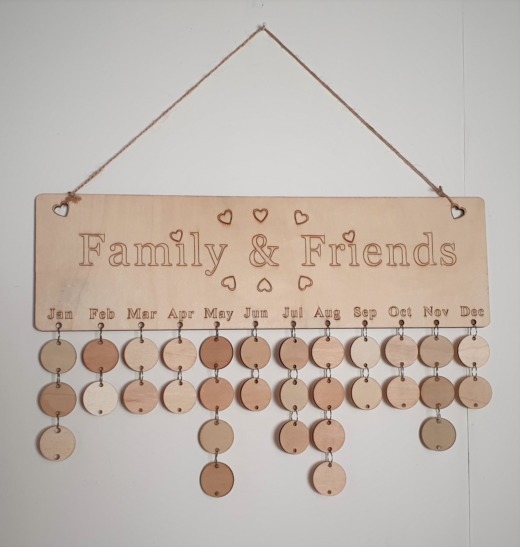 Family and Friends Special Dates Hanging Board.