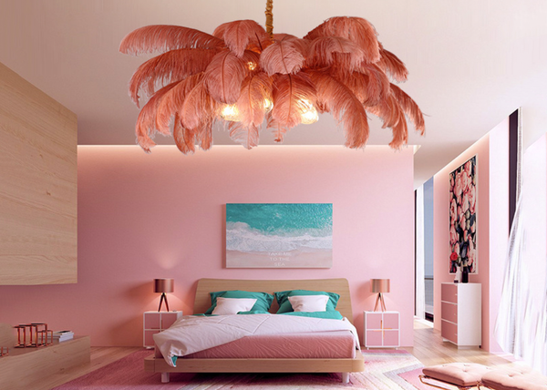 3 Ostrich Feather Lamps for Luxurious Decor