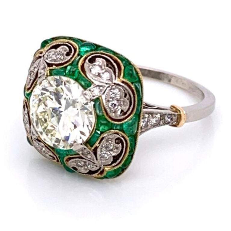 estate emerald and diamond ring