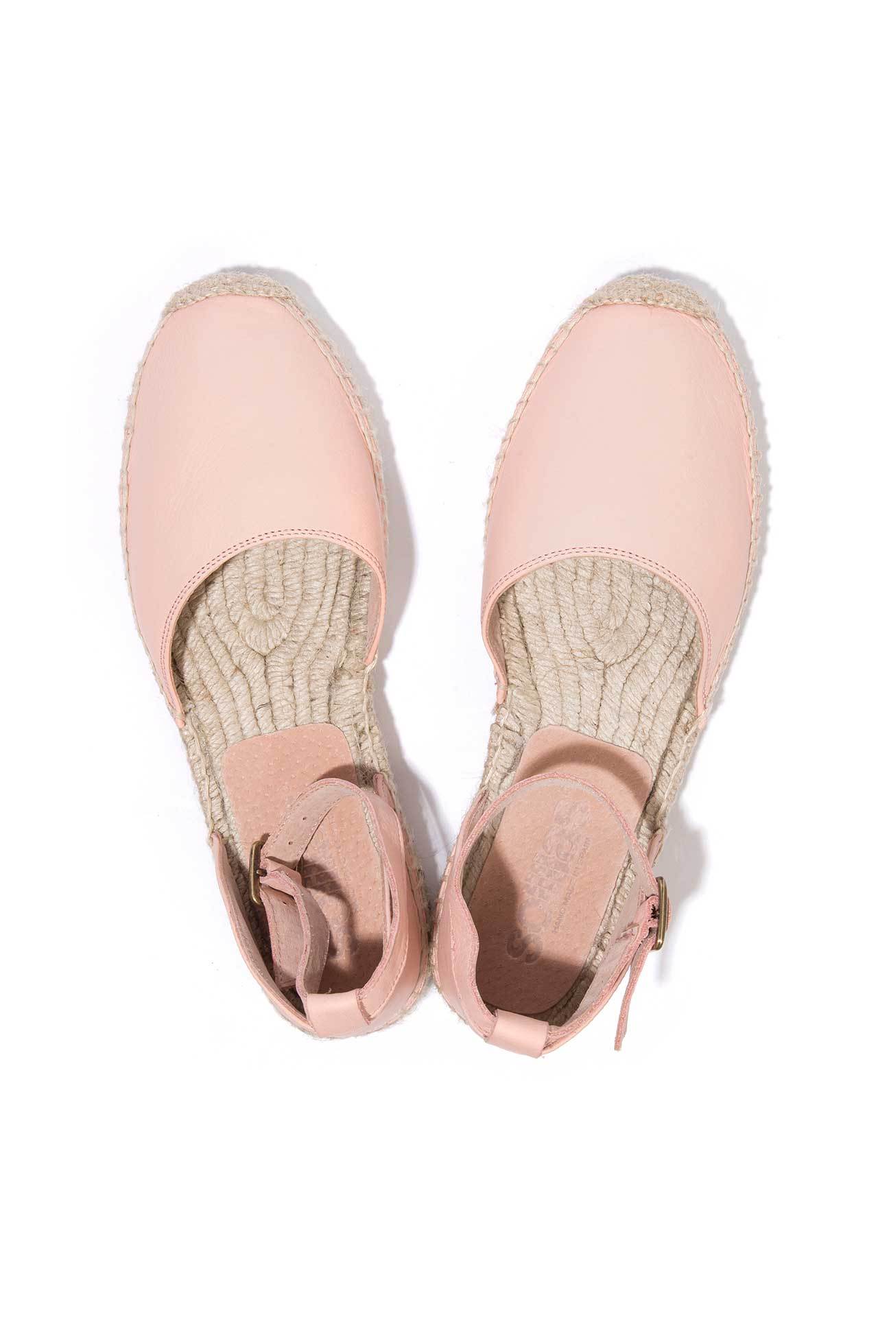 Espadrilles | Ankle Strap Pink Leather 