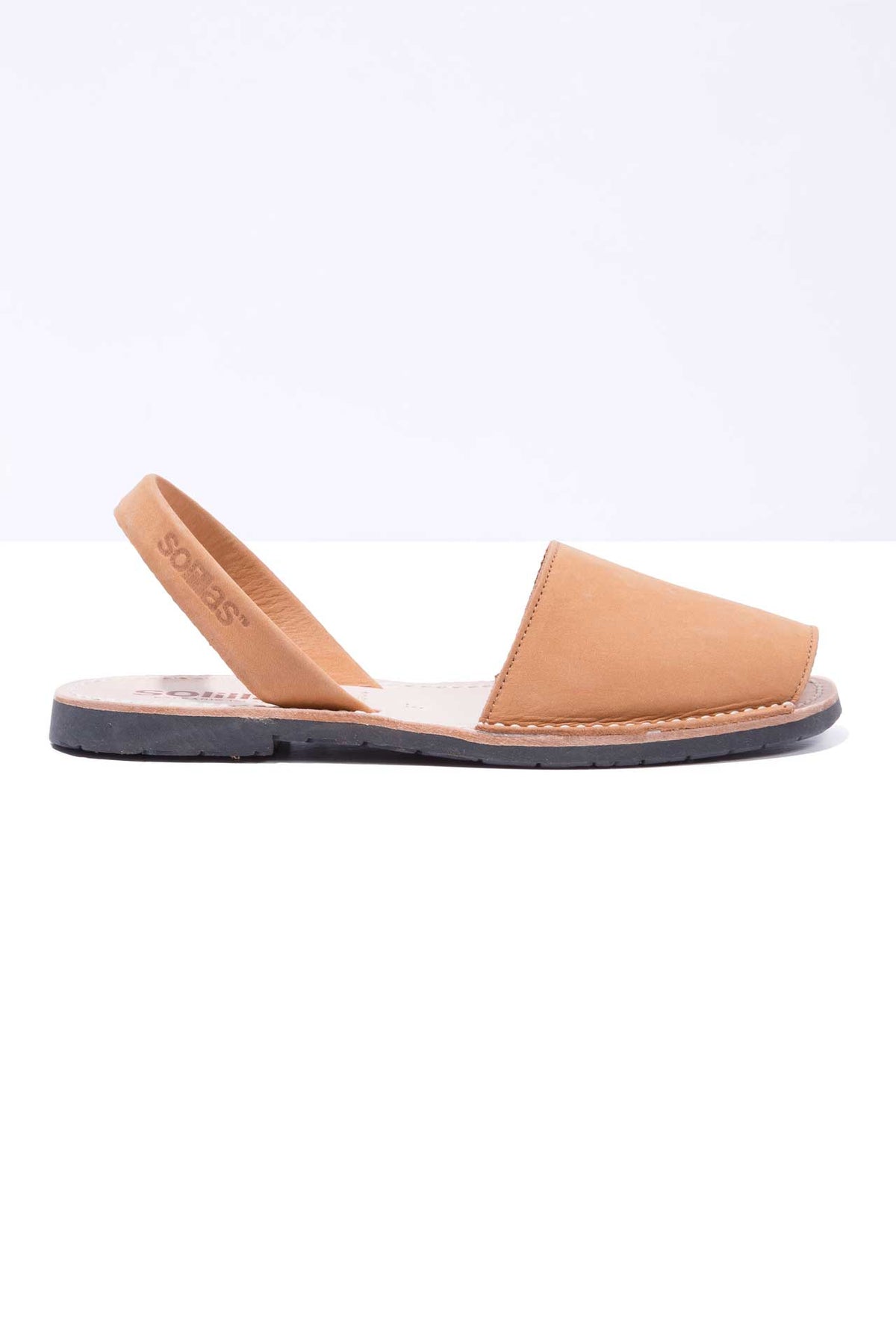 Original Menorcan Sandals | Tan Nubuck Leather - Cuero | Solillas ...