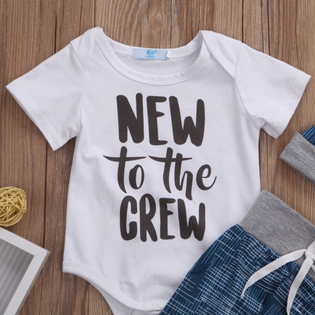 new to the crew baby boy outfit