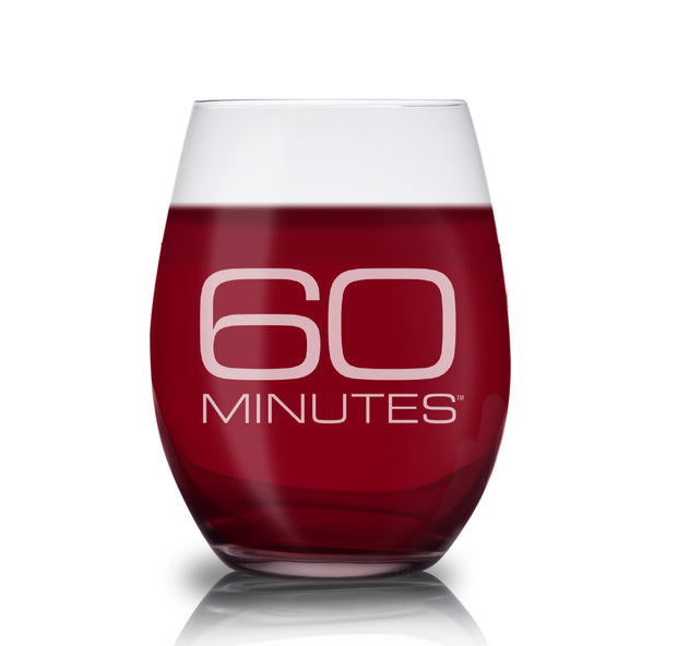 Cbs News 60 Minutes Laser Engraved Stemless Wine Glass Cbs Store