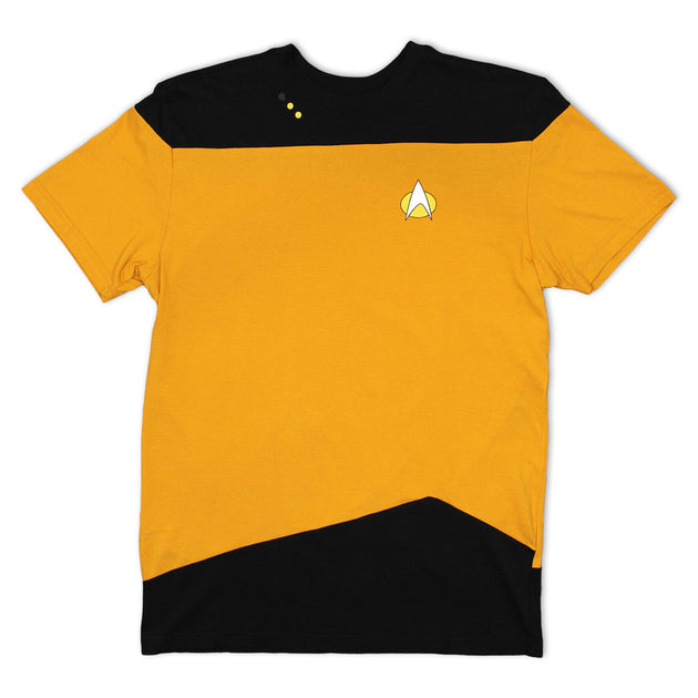 Star Trek TNG The Next Generation Engineer Costume Sheer Shirt Yellow ...