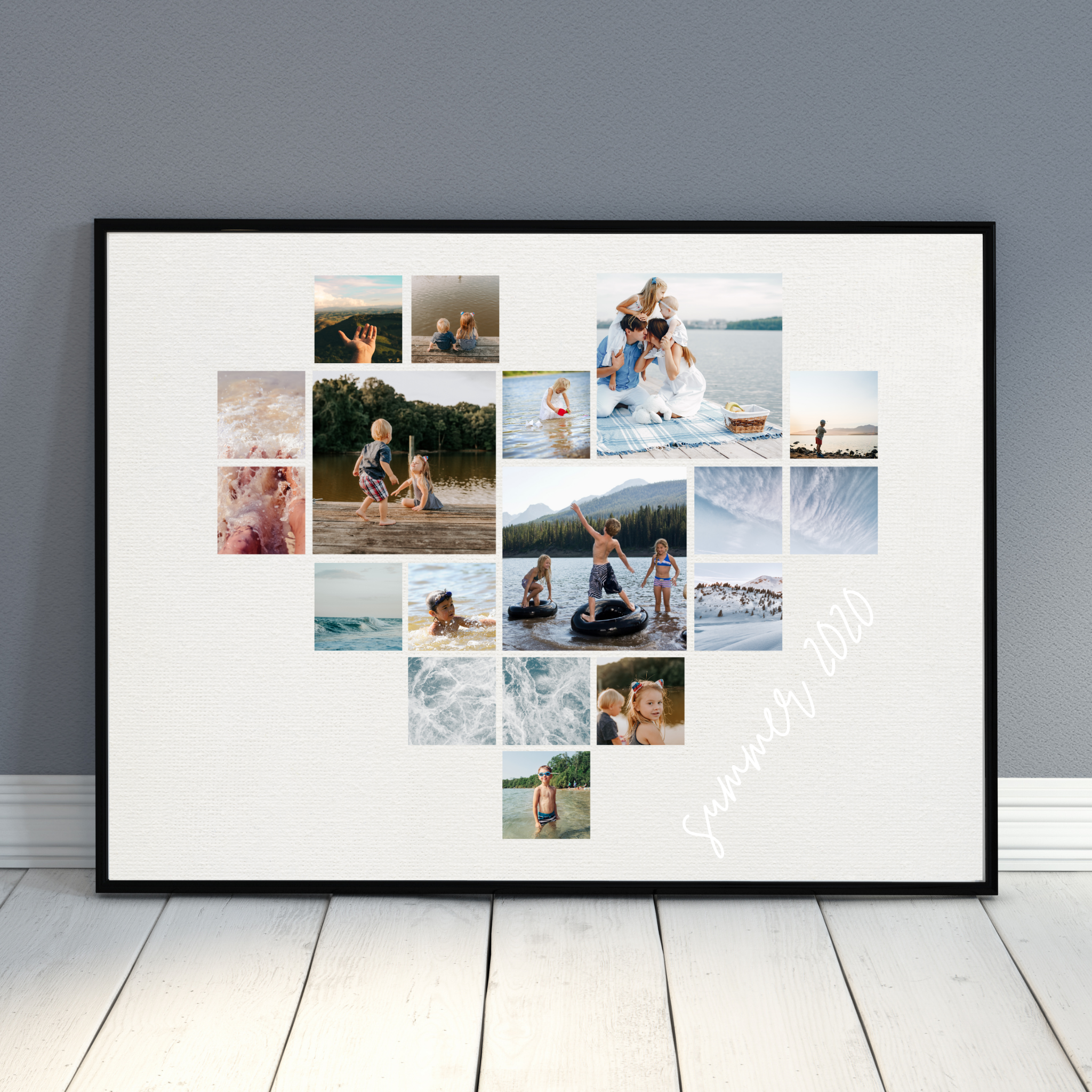 Photo Collage Heart Print Personalized Photo Gift Print Pop Kids Marketplace