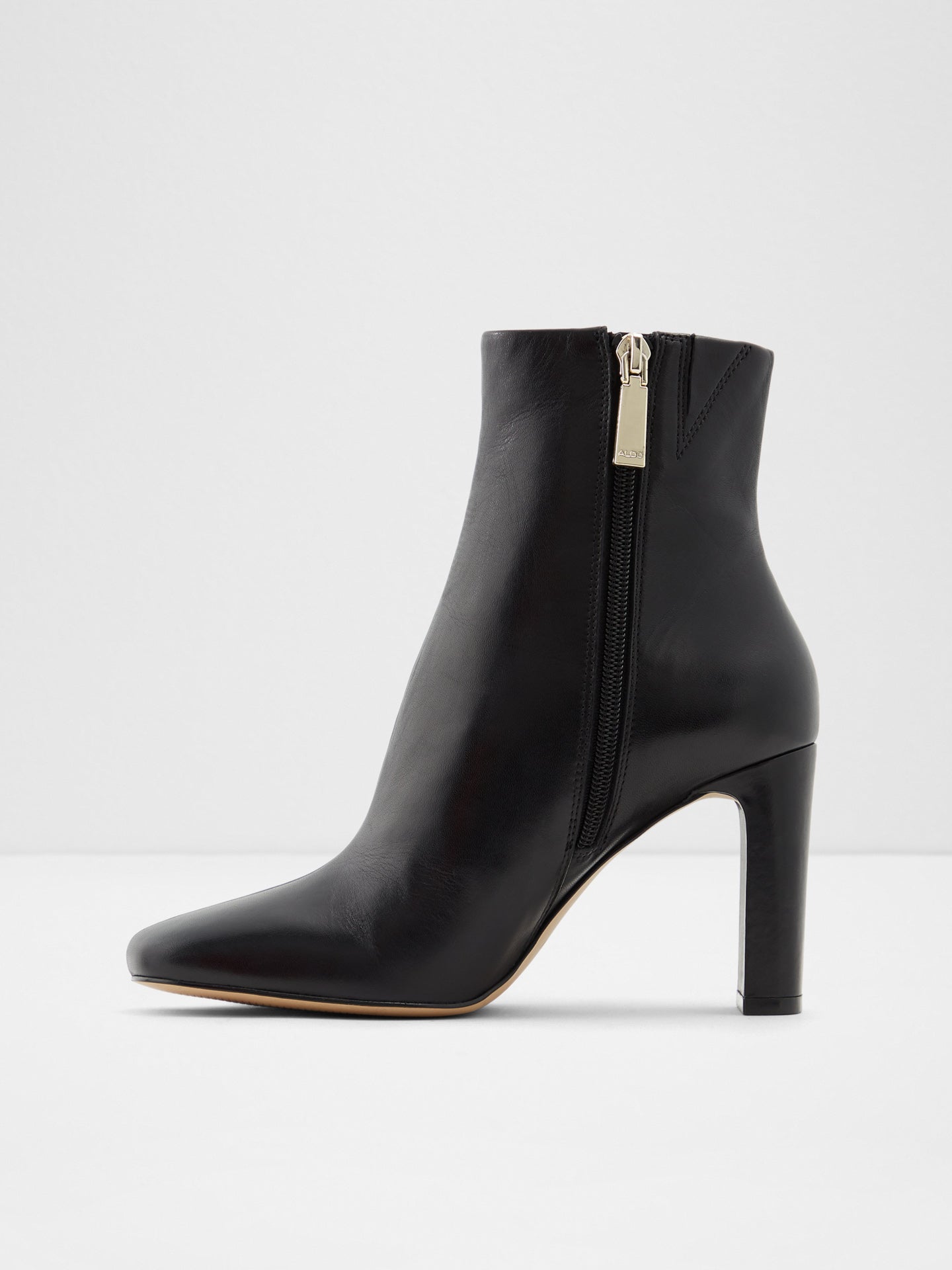 aldo black leather ankle boots