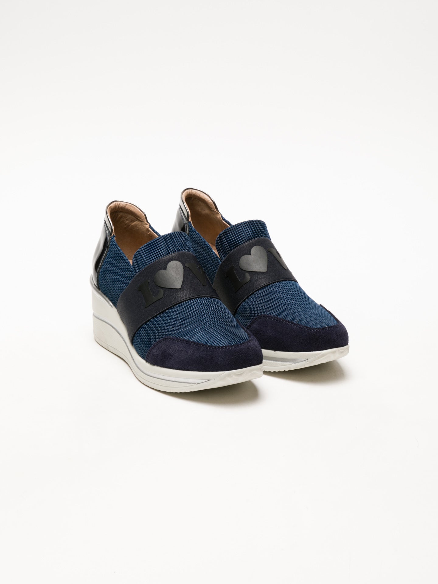 Navy Wedge Trainers - Overcube