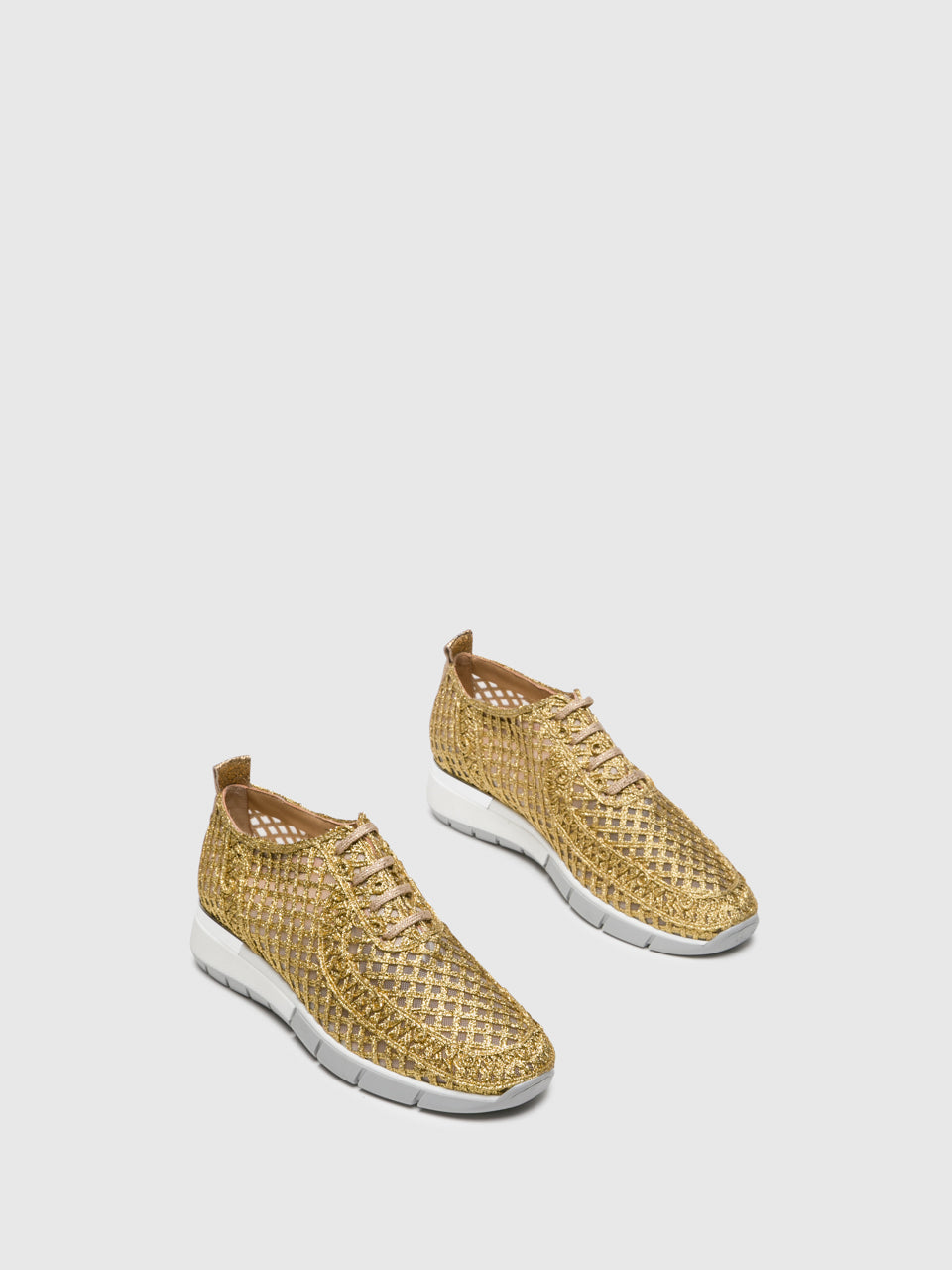 gold lace up shoes