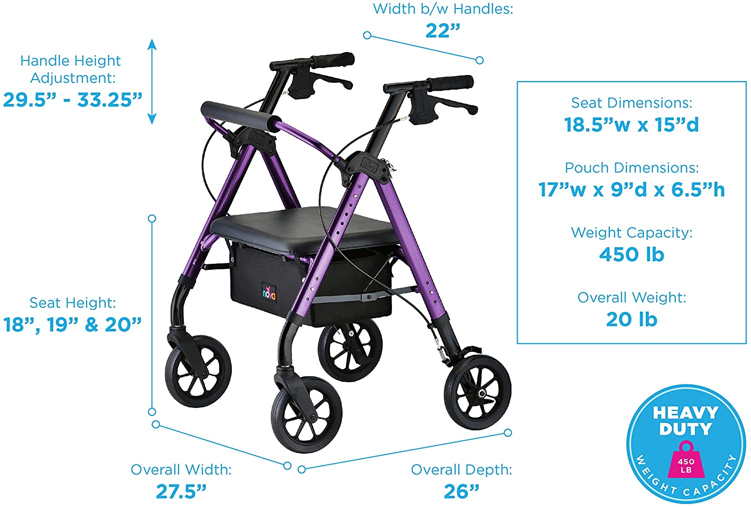 nova star heavy duty petite rollator near me