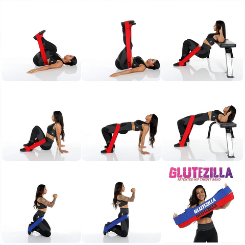 Woman performing various exercises with the “Glutezilla” band