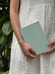 Ola Curve Print Layflat Notebook in Forest Green