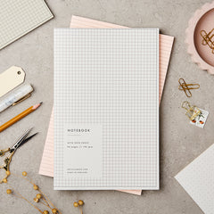 Lineae Luxury Stationery - Katie Leamon Grey Grid Notebook