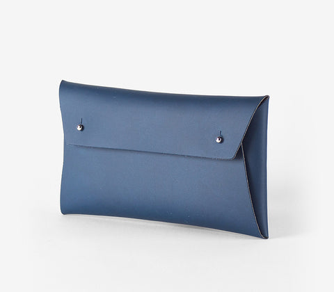 Walk With Me Regular Pouch in Navy - Recycled Leather