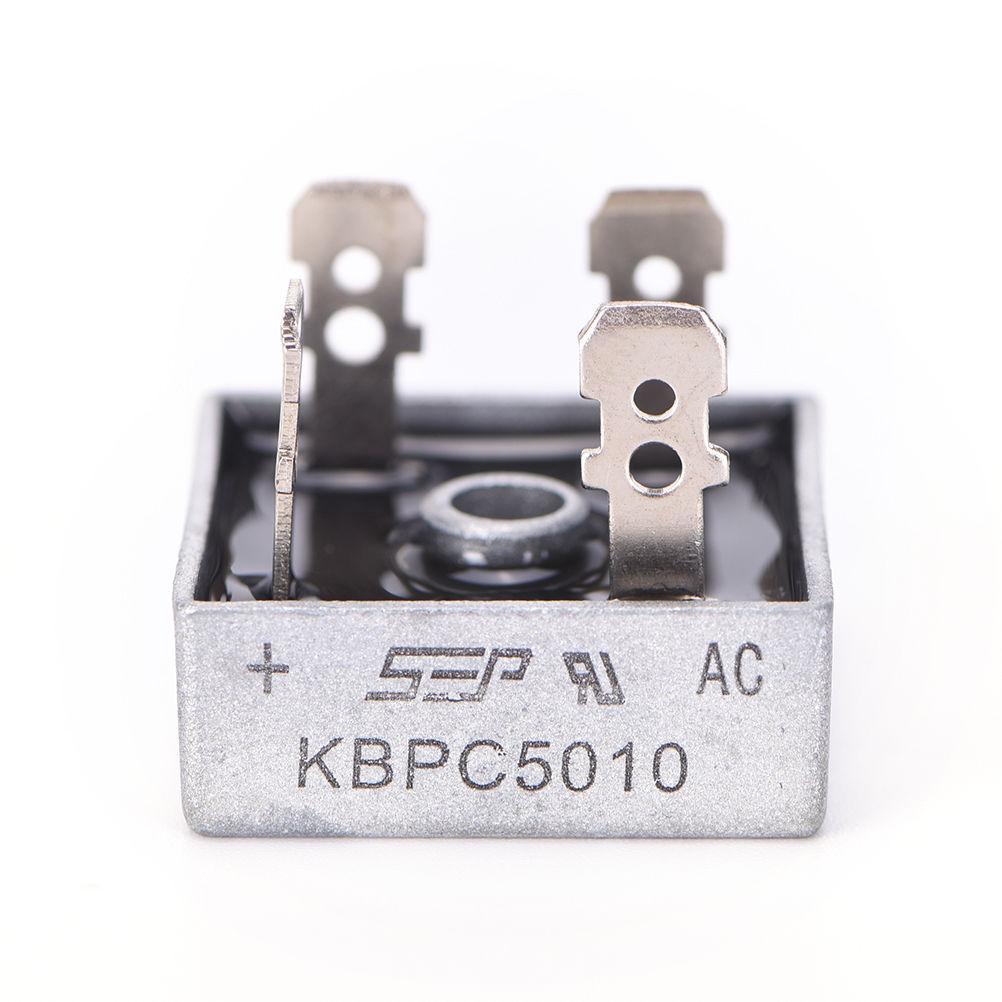 10pcs KBPC5010 50A 1000V Single Phase Diode Full Bridge Rectifiers High-Power Metal Case Current Conversion Module