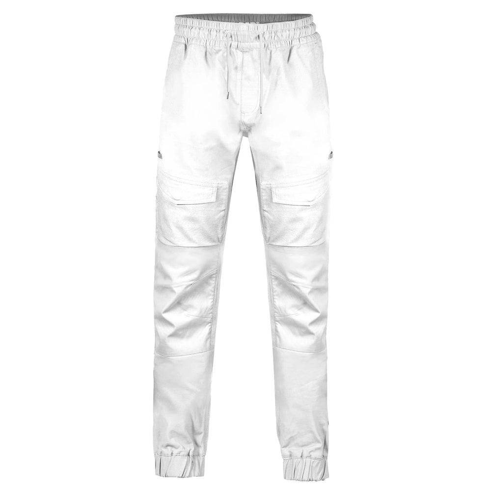 elastic waist white jeans