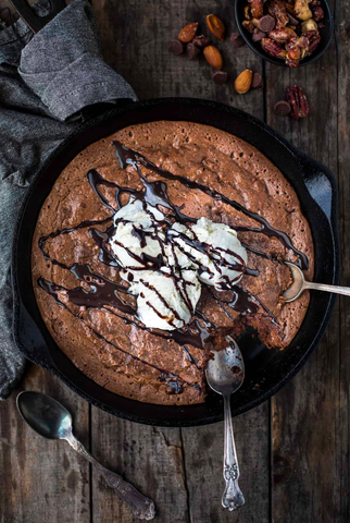 Brownies baked in wood fired pizza oven