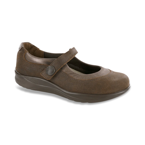 Product image of the Step Out velcro shoe in Brown from SASnola
