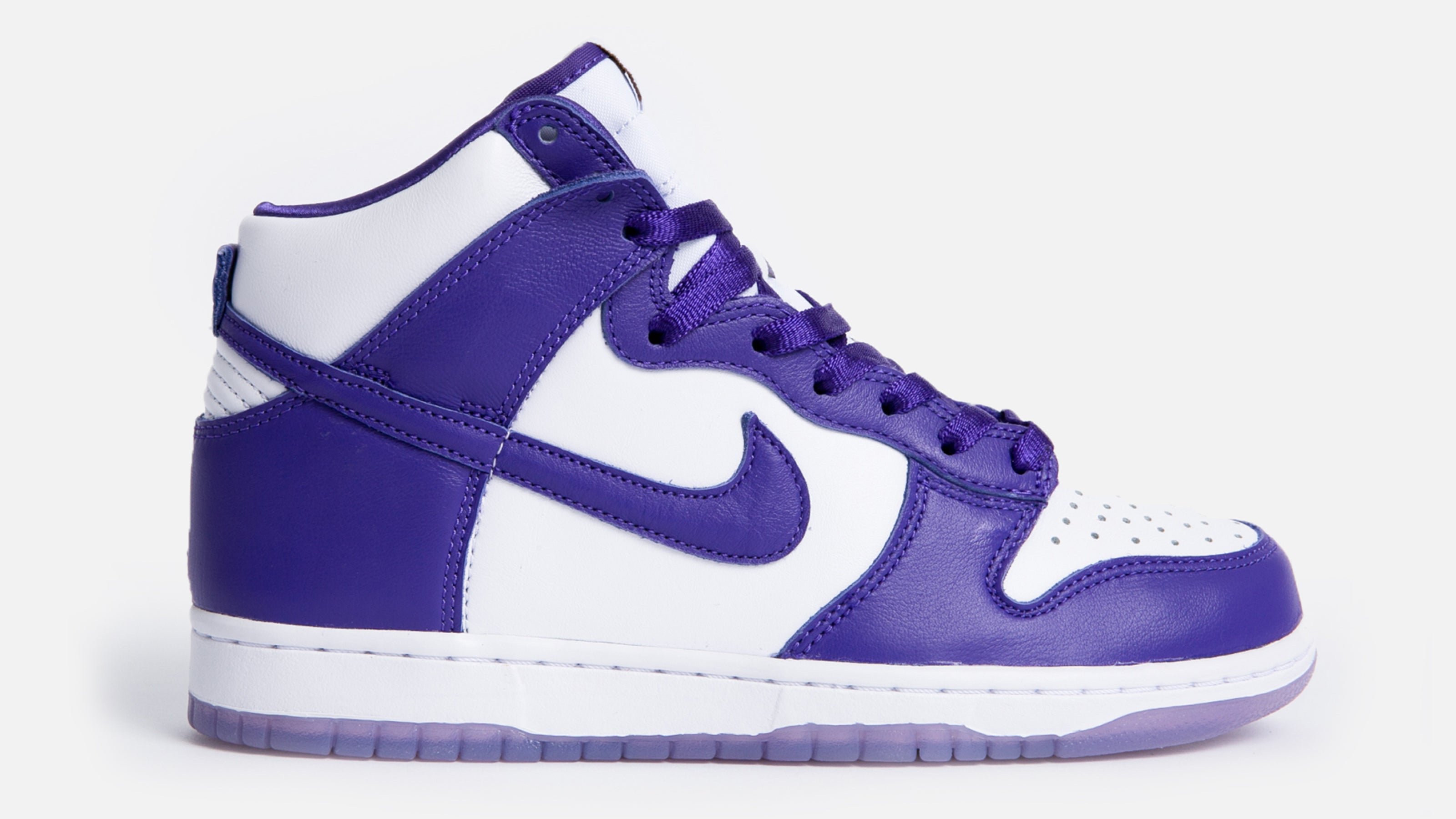 nike dunk purple and white