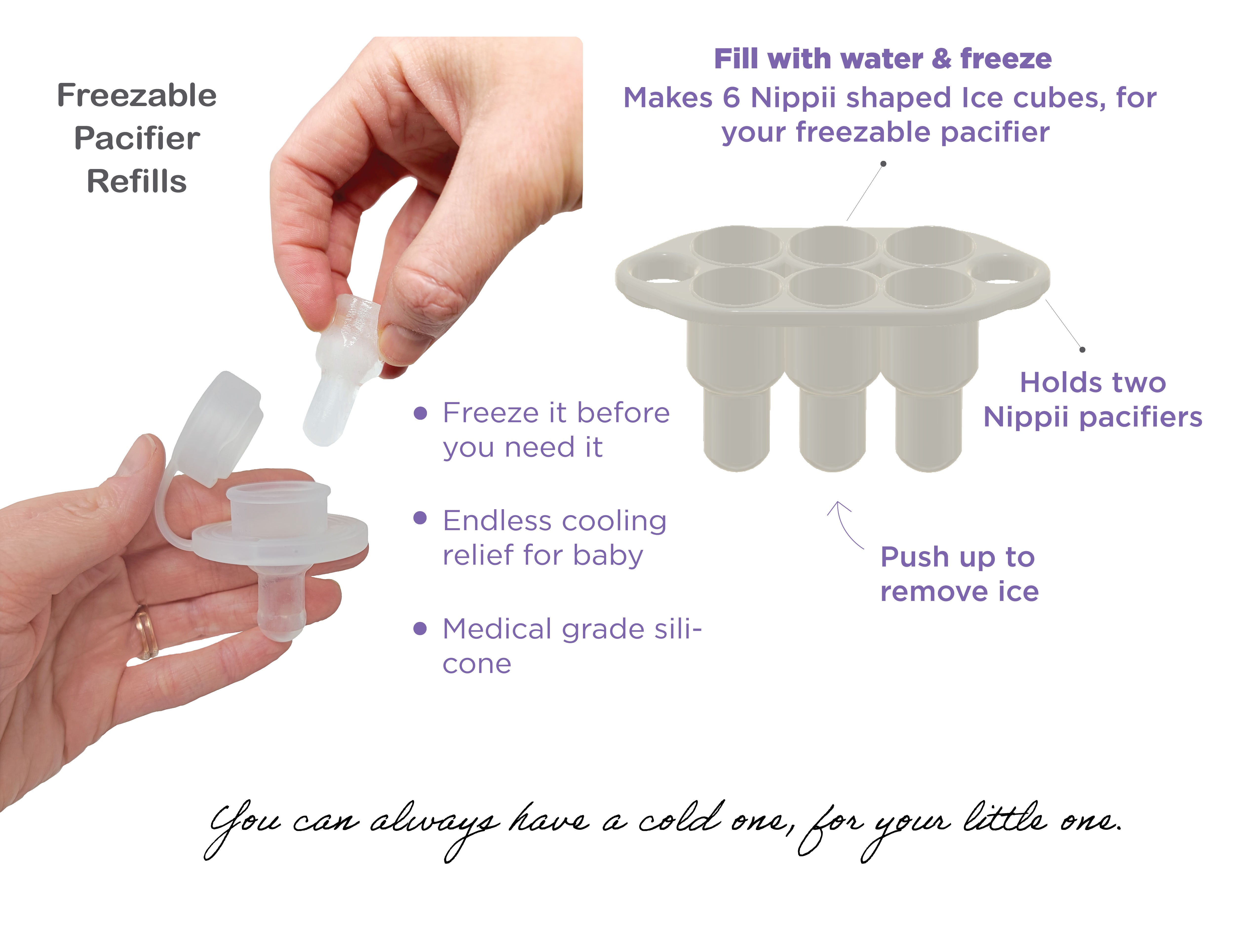 Nippii Freezable Teething Pacifier Ice Cube Tray Refills