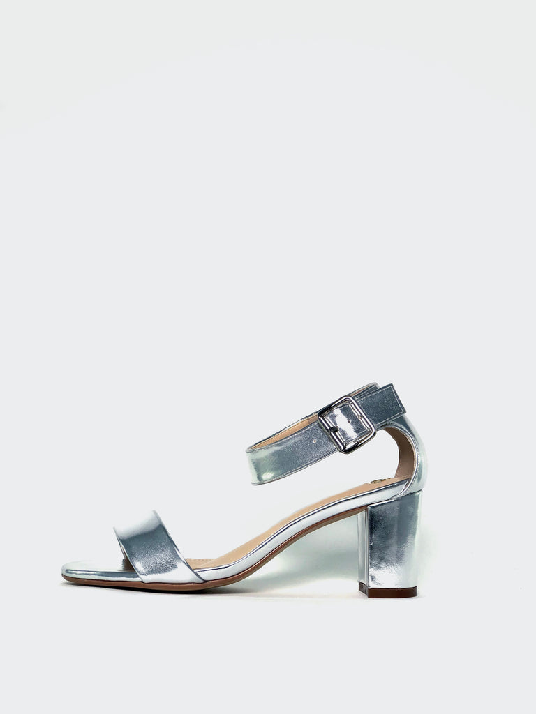 silver evening shoes