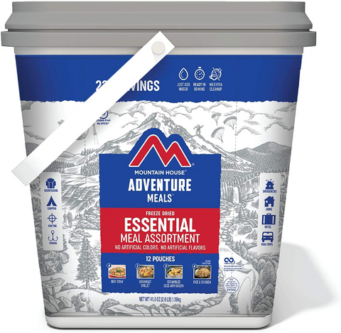 Mountain House Essential Bucket  Freeze Dried Backpacking & Camping Food  22 Servings  Gluten-Free