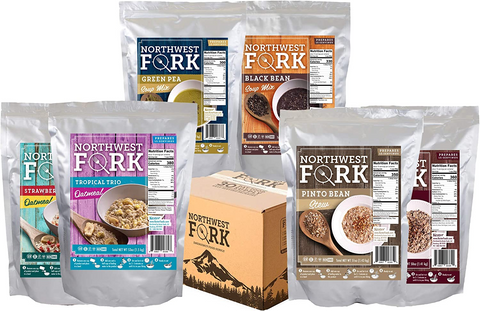 NorthWest Fork Gluten-Free 30 Day Emergency Food Supply (Kosher, Non-GMO, Vegan) - 10 Year Shelf Life - 90 Servings