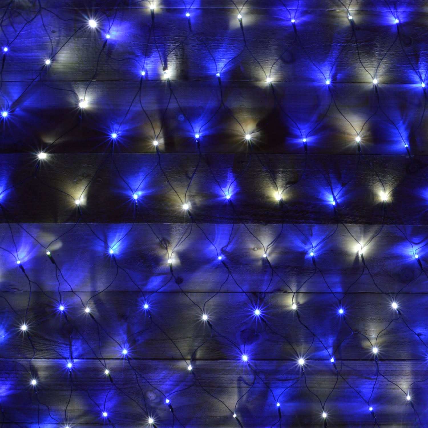 Image of 1.7m x 1.2m 180 LED Premier Indoor Outdoor Multifunction Christmas Net Light with Timer in Blue & White